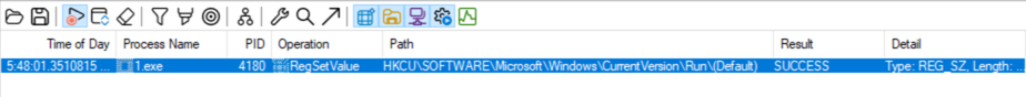 persistence through registry key